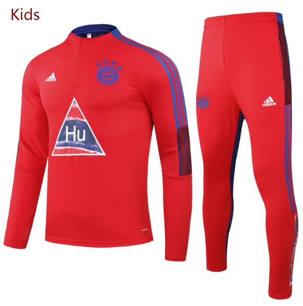 Bayern Munich Kids Red Sweatshirt with Pants Youth Training Kits 2020/21